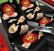 Fox And Orange Ochre Clouds Pattern In Black Background Car Seat Cover