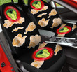 Python And Orange Ochre Clouds Pattern In Black Background Car Seat Cover