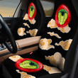Python And Orange Ochre Clouds Pattern In Black Background Car Seat Cover