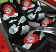 Dog And Green Clouds Pattern In Black Background Car Seat Cover