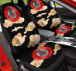 Boar And Orange Ochre Clouds Pattern In Black Background Car Seat Cover