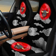 Buffalo And Gray Clouds Pattern In Black Background Car Seat Cover