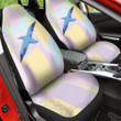 Albatross In Purple And Yellow Pastel Background Car Seat Cover