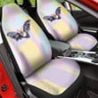 Bat In Purple And Yellow Pastel Background Car Seat Cover