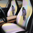 Crow In Purple And Yellow Pastel Background Car Seat Cover