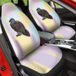 Vulture In Purple And Yellow Pastel Background Car Seat Cover