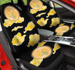 Daffodil And Yellow Clouds In Black Background Car Seat Cover