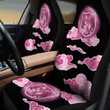 Cherry Blossom And Purple Clouds In Black Background Car Seat Cover