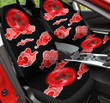 Rose And Red Clouds In Black Background Car Seat Cover