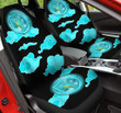 Bluebell And Blue Clouds In Black Background Car Seat Cover