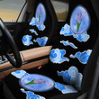 Hyacinth And Blue Clouds In Black Background Car Seat Cover
