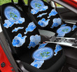 Forget Me Not And Blue Clouds In Black Background Car Seat Cover