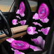 Iris And Purple Clouds In Black Background Car Seat Cover