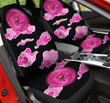 Dahlia And Pink Clouds In Black Background Car Seat Cover