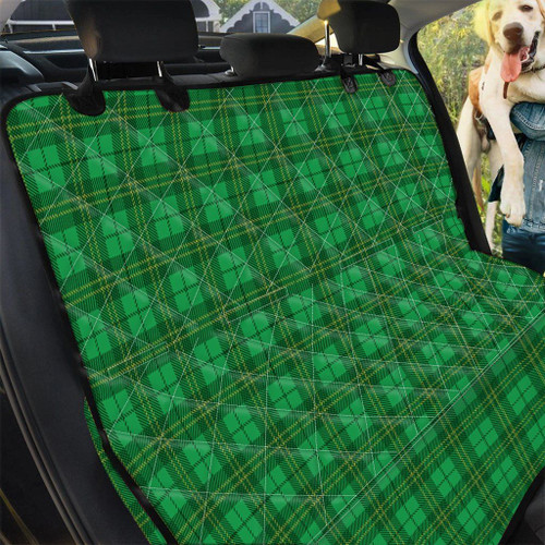 Green Tartan St-patricks Day Pattern Print Car Back Seat Cover Dog Car Seat Covers