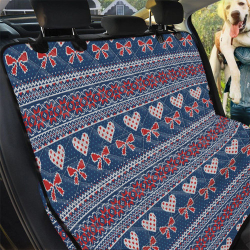 Valentine's Day Heart Knitted Pattern Car Back Seat Cover Dog Car Seat Covers
