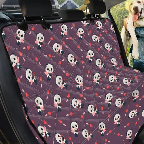 Cute Panda Cupid Valentine Car Back Seat Cover Dog Car Seat Covers