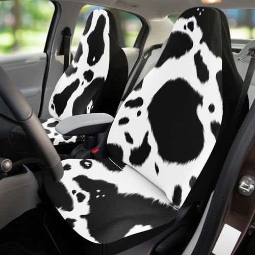 Black White Cow Skin Texture Design Printed Car Seat Covers