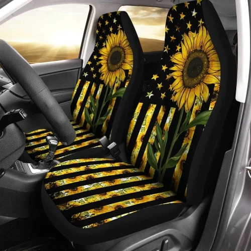 You Are My Sunshine Sunflower Pattern Printed Car Seat Covers