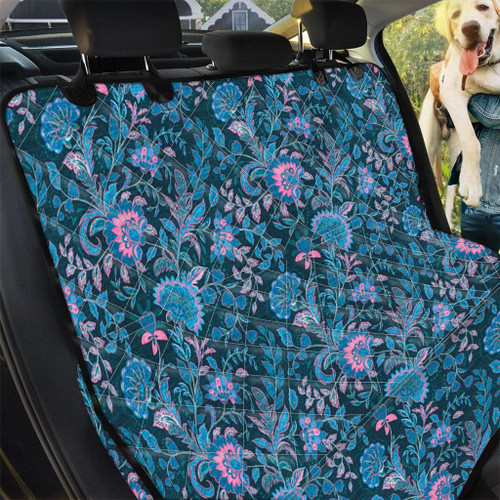Dodger Blue And Pink Bohemian Denim Jeans Car Back Seat Cover Dog Car Seat Covers