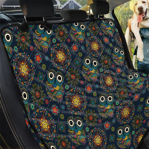 Bohemian Owl Pattern Print Car Back Seat Cover Dog Car Seat Covers