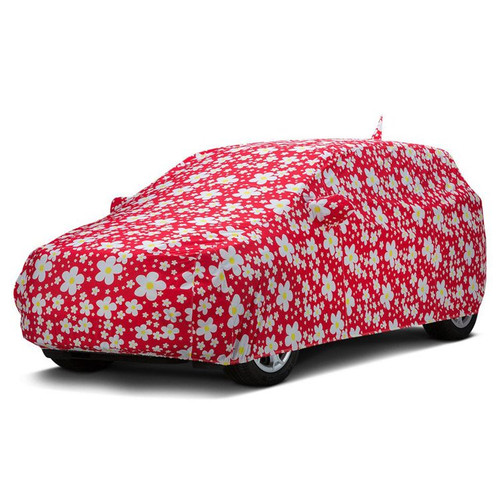 Daisy Flower Pattern Red Ground Car Cover Auto Cover
