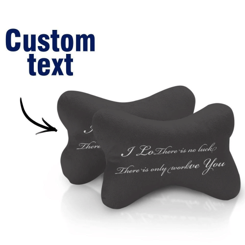 Custom Name Black Background Car Headrest Pillow Car Pillow Set of 2