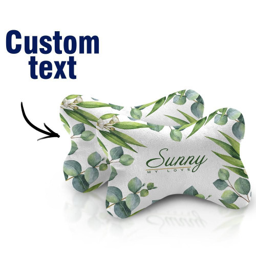 Custom Name Sunny Car Headrest Pillow Car Pillow Set of 2