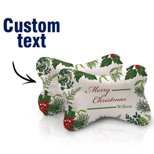 Custom Name Merry Christmas Car Headrest Pillow Car Pillow Set of 2
