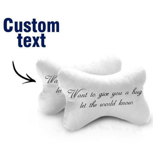 Custom Name White Background Car Headrest Pillow Car Pillow Set of 2