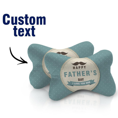 Custom Name Happy Father's Day Car Headrest Pillow Car Pillow Set of 2