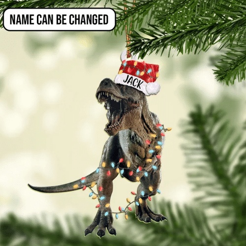 Custom Name Dinosaur Christmas Gift Car Hanging Ornament Car Accessories