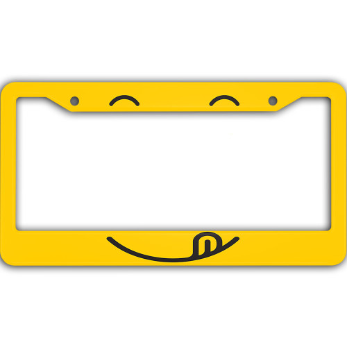 Car License Plate Frames Covers\Yummy Smile Face Yellow Printed Car License Plate Frames Covers