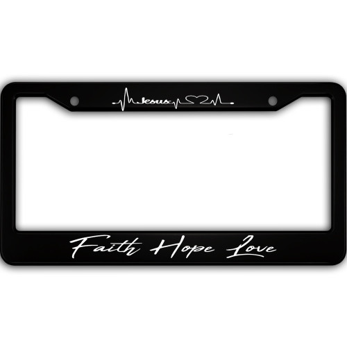 Car License Plate Frames Covers\Jesus And Faith Hope Love Printed Car License Plate Frames Covers