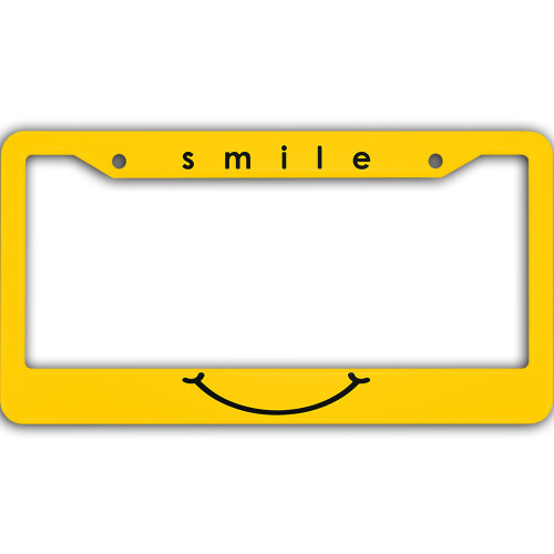 Car License Plate Frames Covers\Smile Face With Yellow Printed Car License Plate Frames Covers