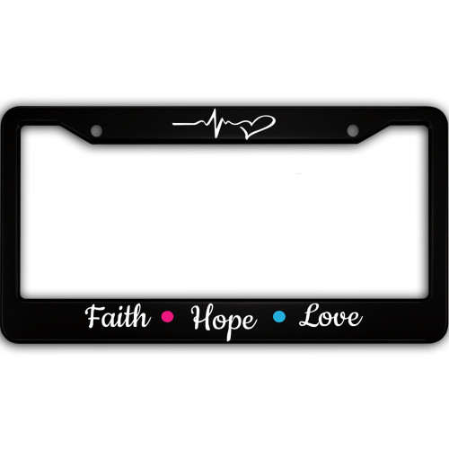 Car License Plate Frames Covers\Faith Hope Love Trending Printed Car License Plate Frames Covers