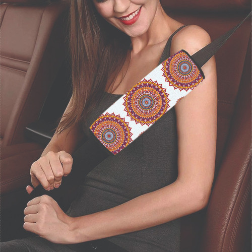 Mandala Design Seamless Colorful Pattern Car Seat Belt Cover
