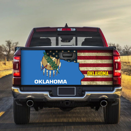 Oklahoma Flag Mix American Flag Truck Tailgate Decal Car Back Sticker