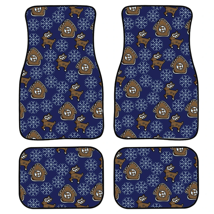 White Icing Ornate Snowflakes With Sweets Cookies Car Mats Car Floor Mats