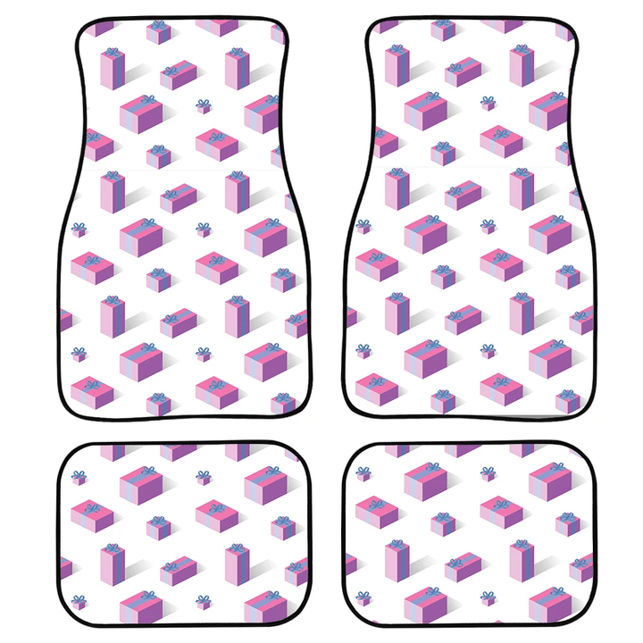 3d Illustration Gift Boxes In Pink And White Background Pattern Car Mats Car Floor Mats