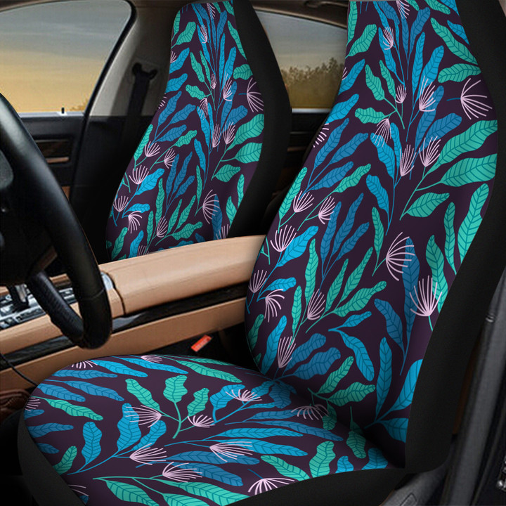 Blood Lily Flower Over Blue Tropical Leaves All Over Print Car Seat Cover
