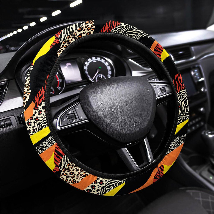 Seamless Surf Pattern Printed Car Steering Wheel Cover
