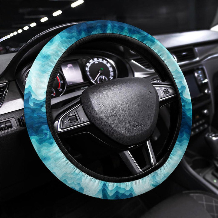 Burn Curved Line Seamless Texture Printed Car Steering Wheel Cover