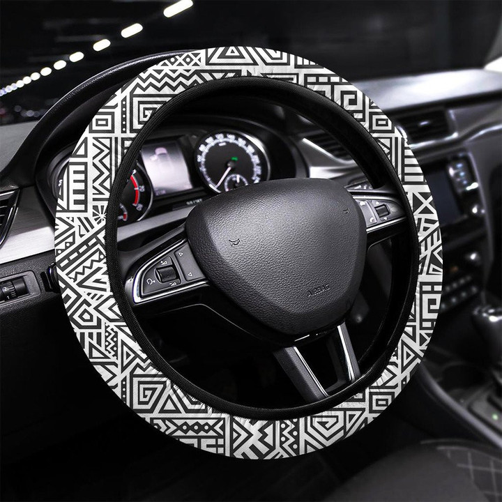 Aztec Seamless Pattern Printed Car Steering Wheel Cover