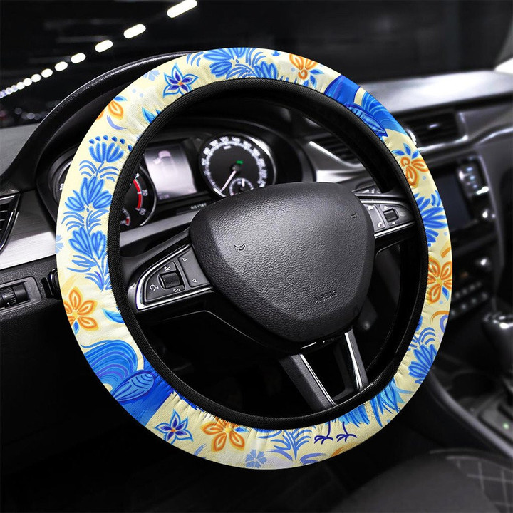 Rich Decorated Seamless Pattern Fantastic Printed Car Steering Wheel Cover