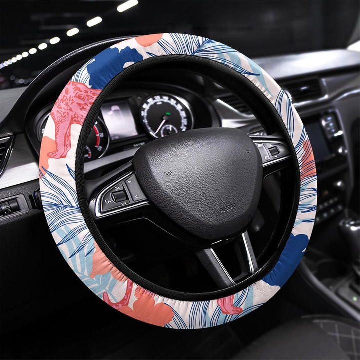 Abstract Arabesque Paisley Fabric Patchwork Printed Car Steering Wheel Cover