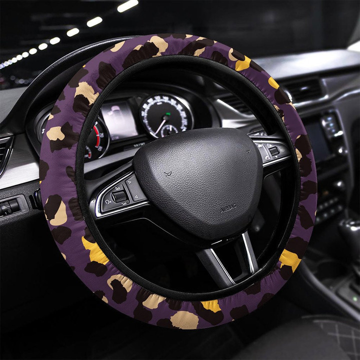 Leopard Skin Seamless Pattern Texture Repeat Printed Car Steering Wheel Cover