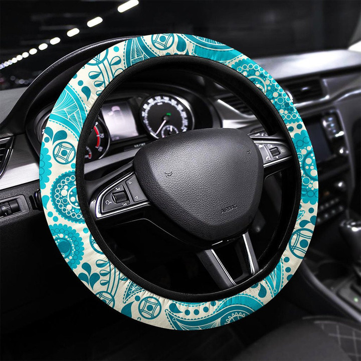 Paisley Seamless Pattern Printed Car Steering Wheel Cover