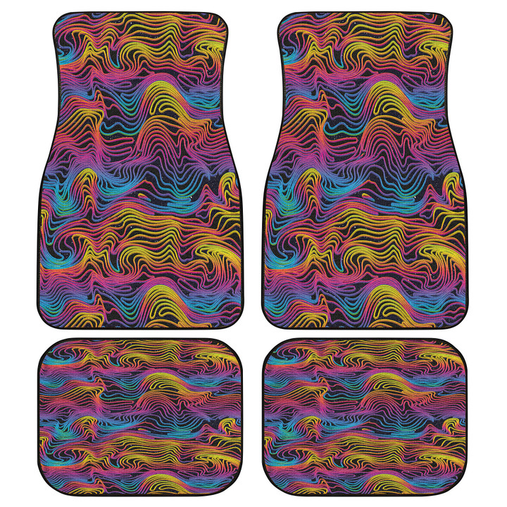Rainbow Wave Symbol Abstract Theme All Over Print Car Floor Mats