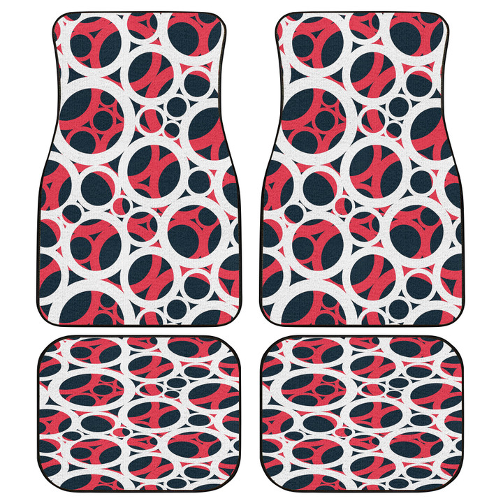 Stylized Circles In All Sizes Red And White Theme All Over Print Car Floor Mats